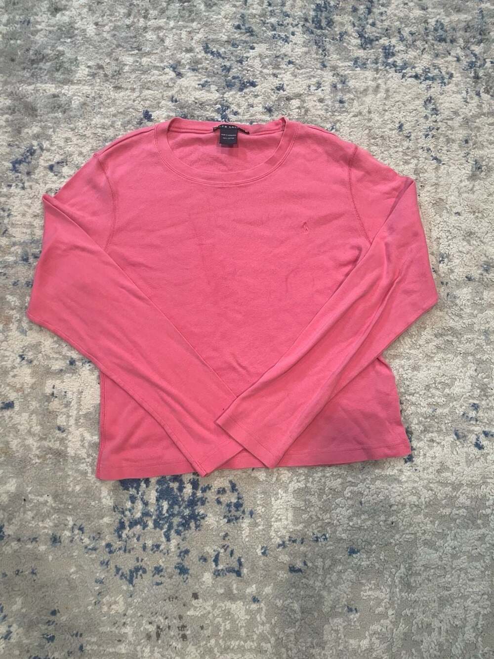 Ralph Lauren Long Sleeve Crewneck T-Shirt Size XL Pink Cotton